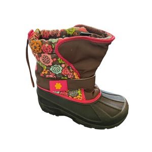 ATHLETECH Girls Multi Color Winter Snow Boots Size 2 Lined Inside